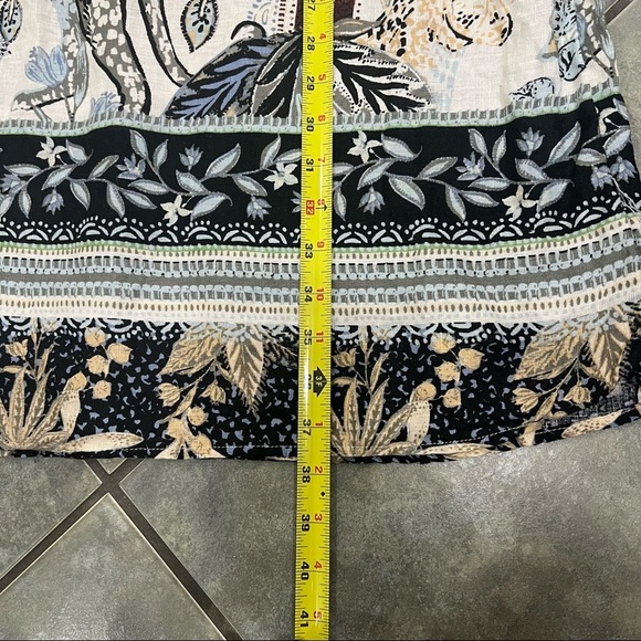 C&C CA 100% LINEN JUNGLE DRESS TUNIC TROPICAL SLEEVELESS SZ 2XL RESORT BOHO EUC - Picture 8 of 8